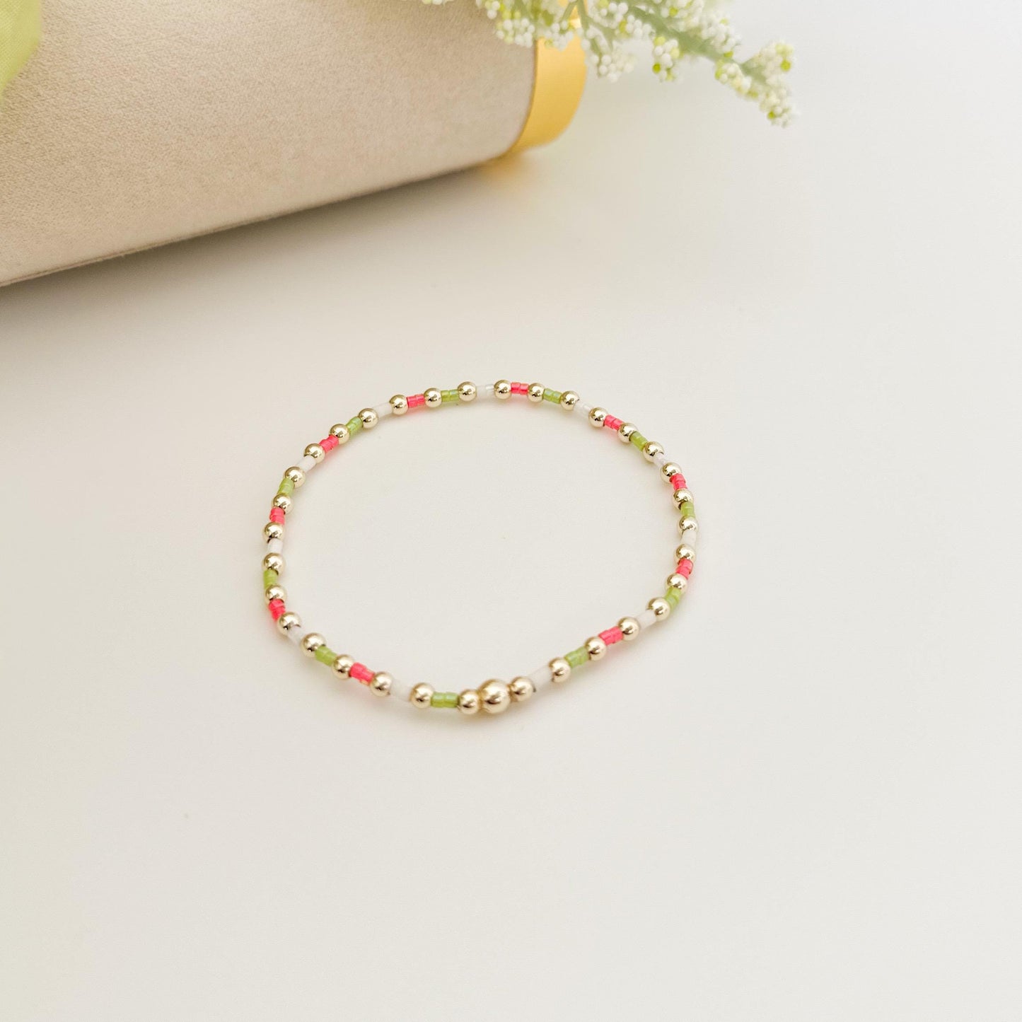 Blossom | 14k gold filled with neon pink and bracelet stack