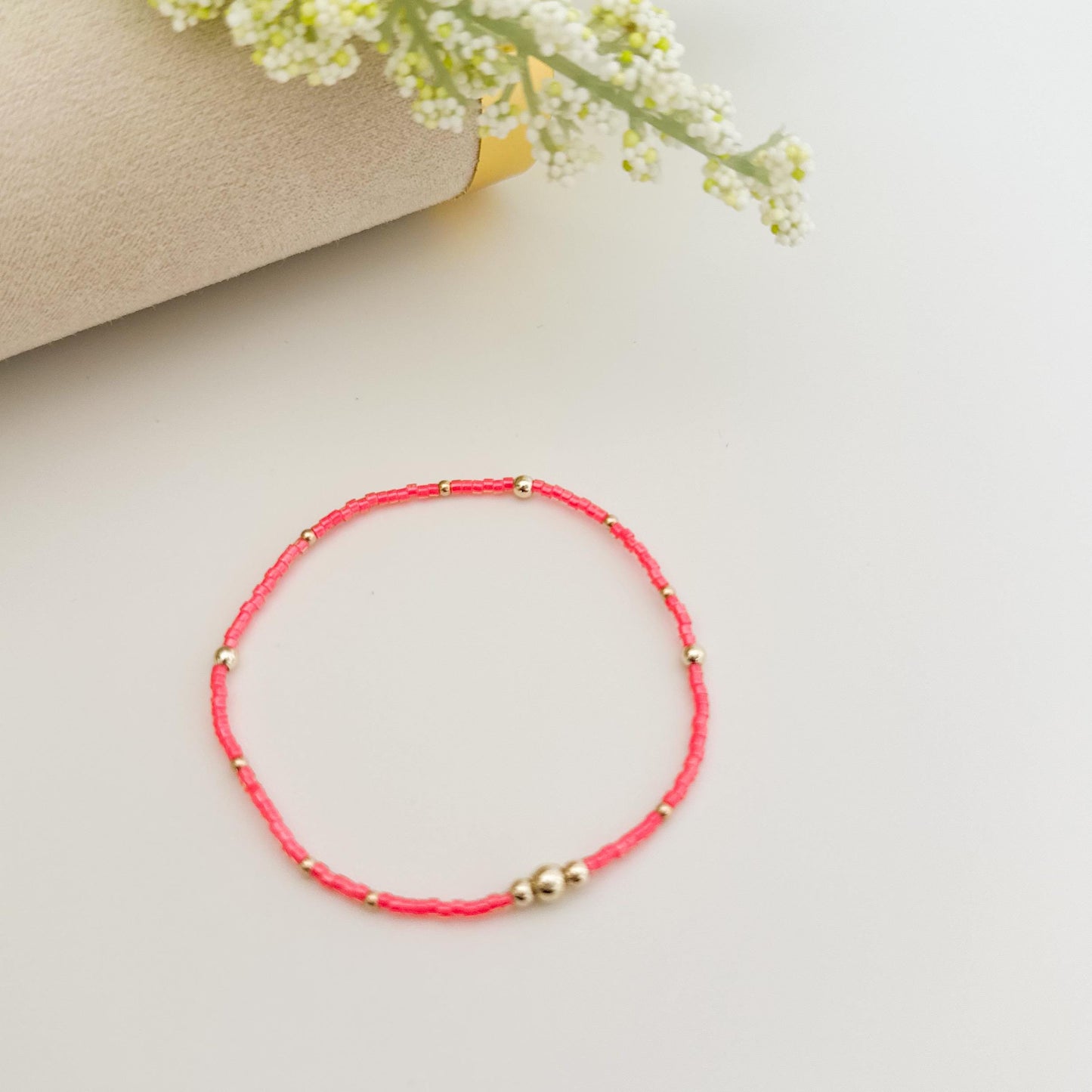 Blossom | 14k gold filled with neon pink and bracelet stack