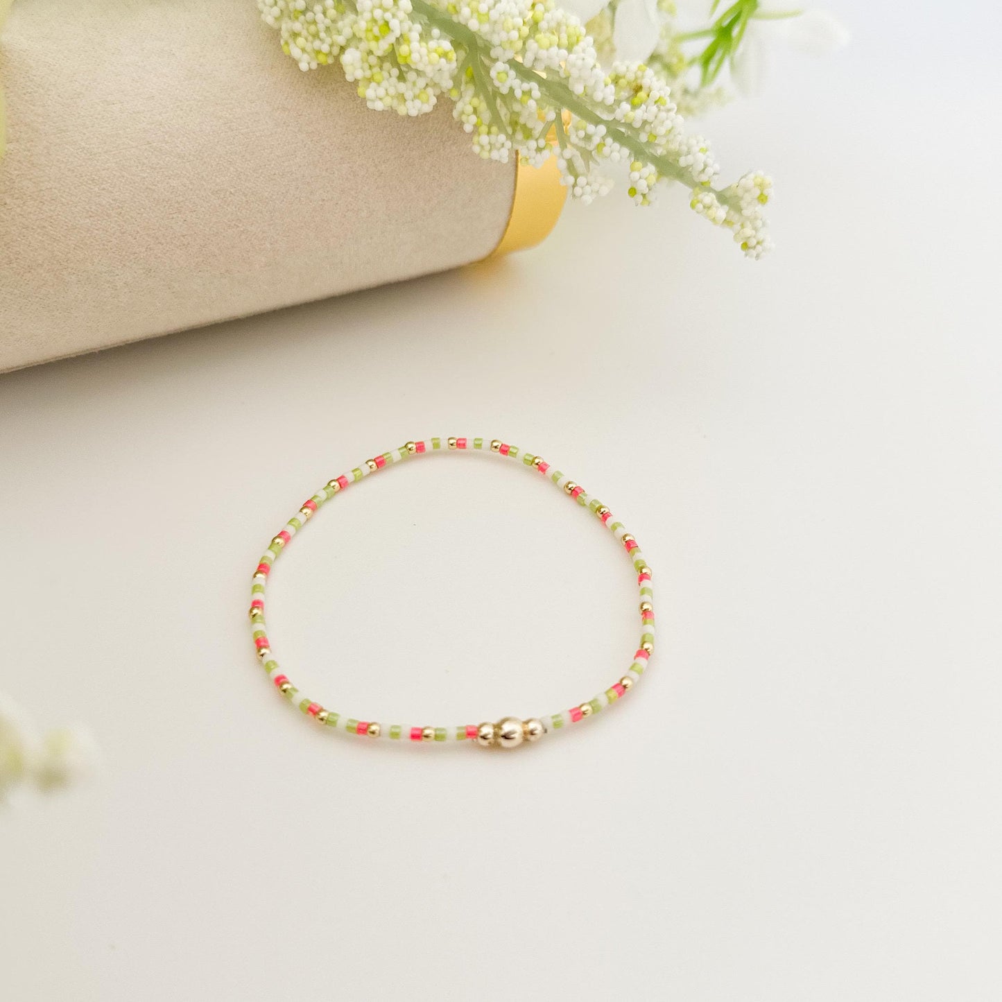 Blossom | 14k gold filled with neon pink and bracelet stack