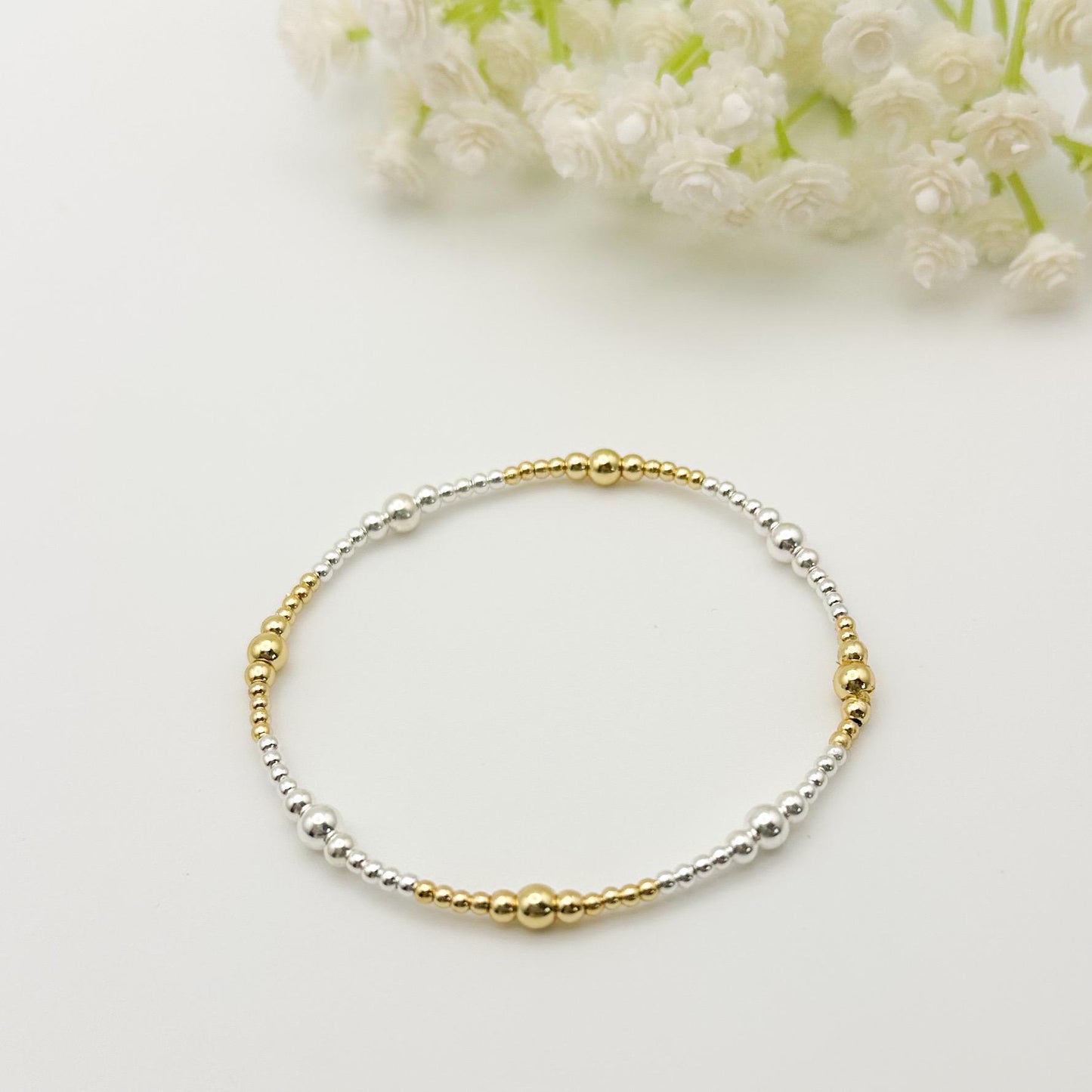 Mixed Metals | 18k gold filled with sterling silver and silver seed beads