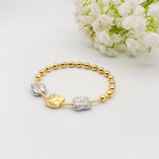 Chunky Mixed Metal Bracelet | 18k Gold Filled, Sterling Silver