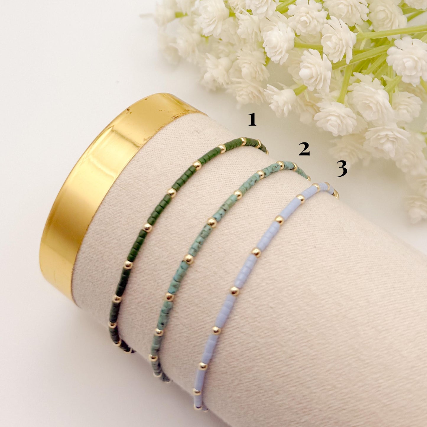 Fall seed bead stacking bracelet | 18k gold filled with colorful tiny beads | beaded stretch bracelet | seed bead | stackable stretch