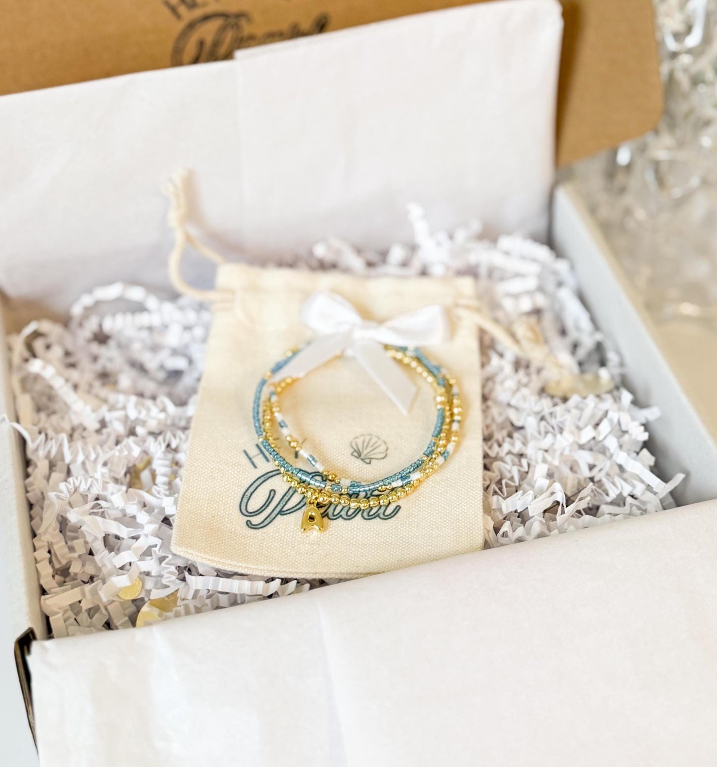 Initial Charm Bracelet Set | 18k Gold Filled & Miyuki Bead Bracelets