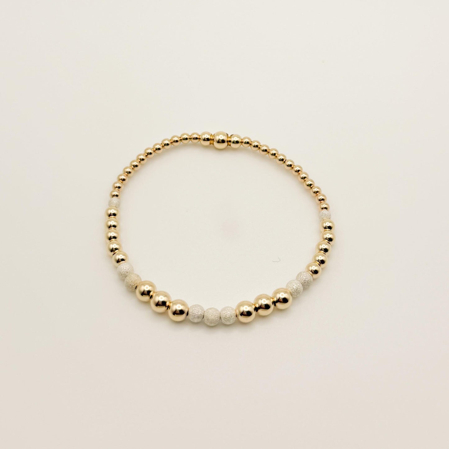 Signature Stardust Stack | 14k Gold Filled Non-Tarnish with Stardust Beads| Stretch Beaded Bracelet Stack