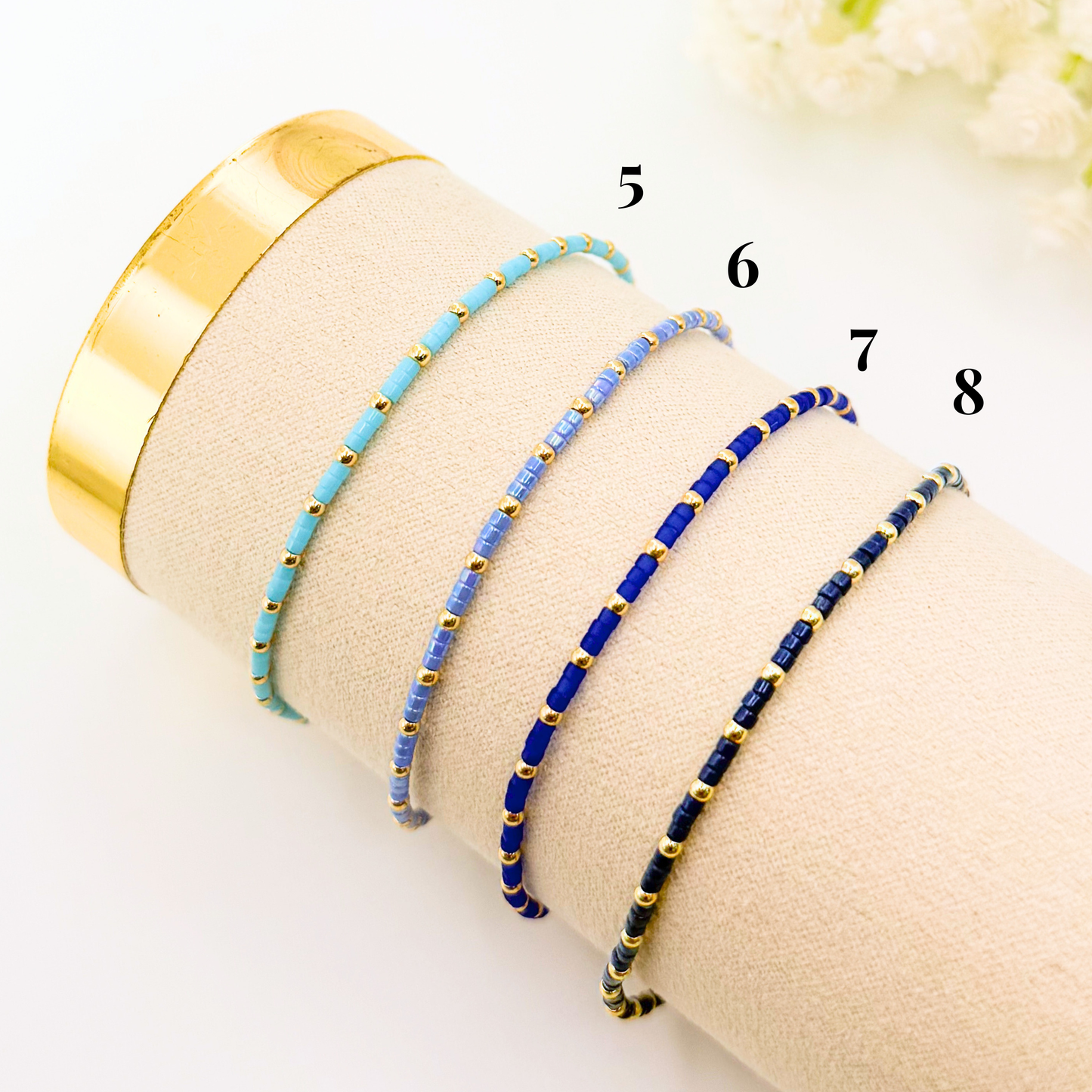 Summer seed bead stacking bracelet | 18k gold filled with colorful tiny beads | beaded stretch bracelet  | seed bead | stackable stretch