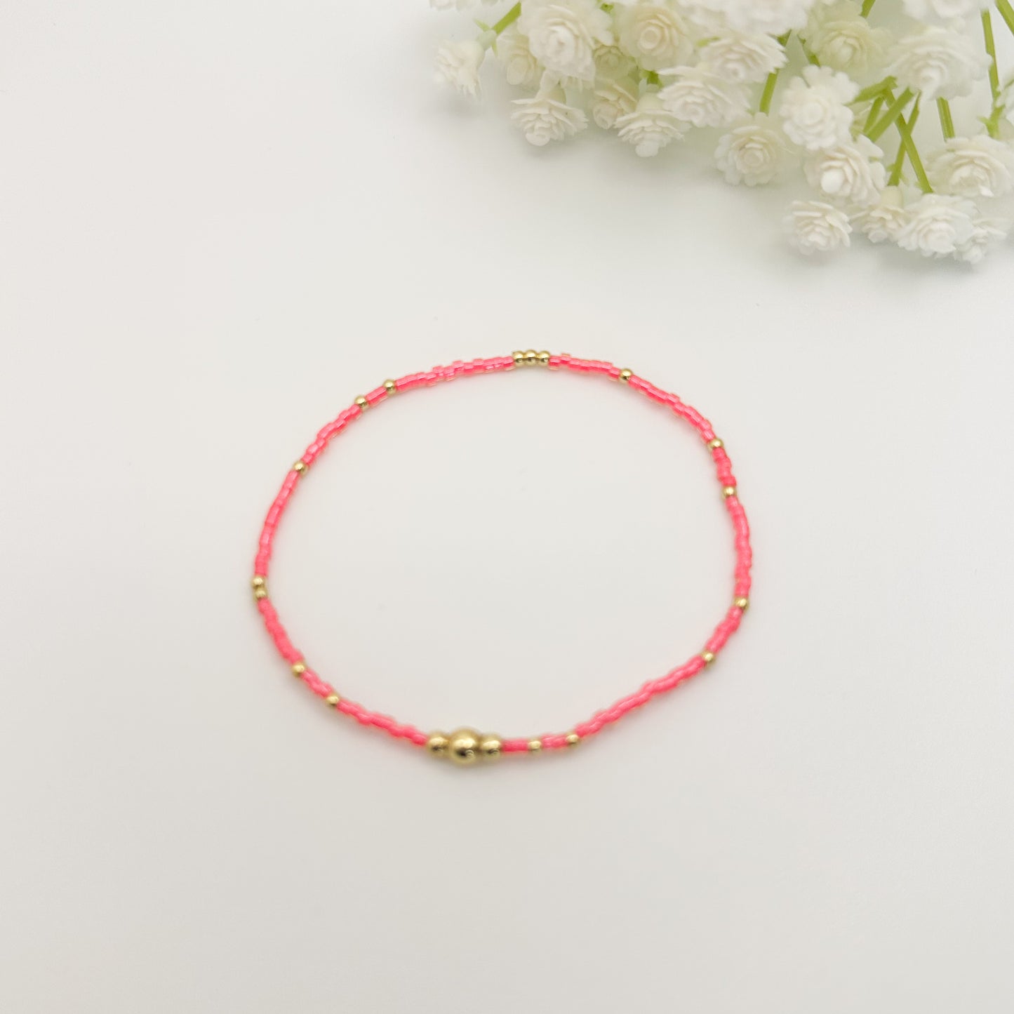 18k gold and colorful bracelet stack | gold filled beads | seed bead bracelet | bracelet stack | layered gold bracelet | vibrant