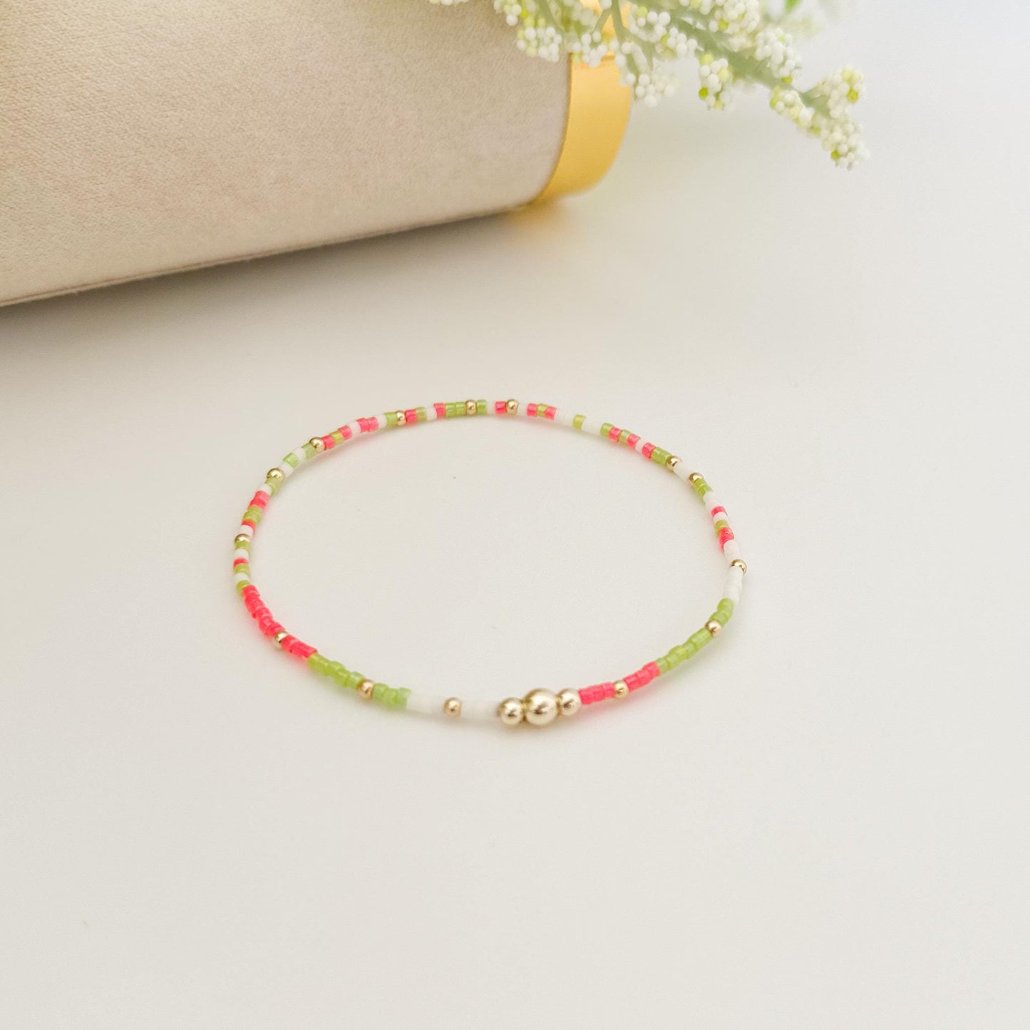Blossom | 14k gold filled with neon pink and bracelet stack