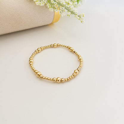 Ocean breeze | 18k gold filled with blue and yellow bracelet stack | beaded stretch bracelet | tiny bead bracelet | seed bead | bracelet set