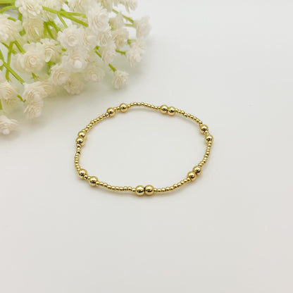 Sunkissed | 18k Gold Filled Seed Bead Bracelet Stack: Navy, Orange & Yellow