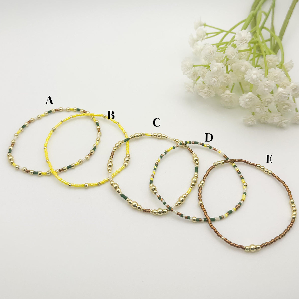 Nature-Inspired Stretch Bracelet (5-Piece Set)  for fall outfit earthy colors.