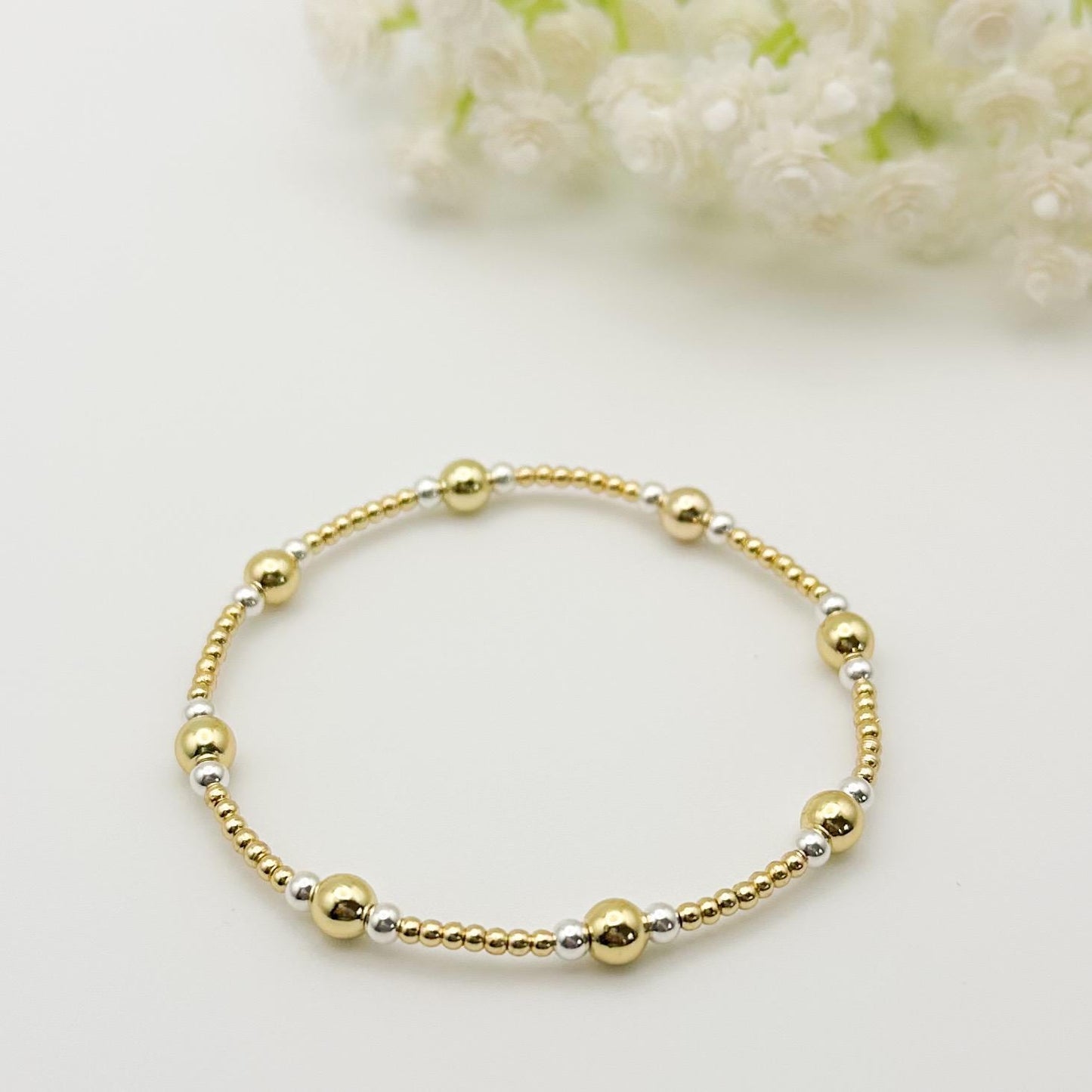 Mixed Metals | 18k gold filled with sterling silver and silver seed beads