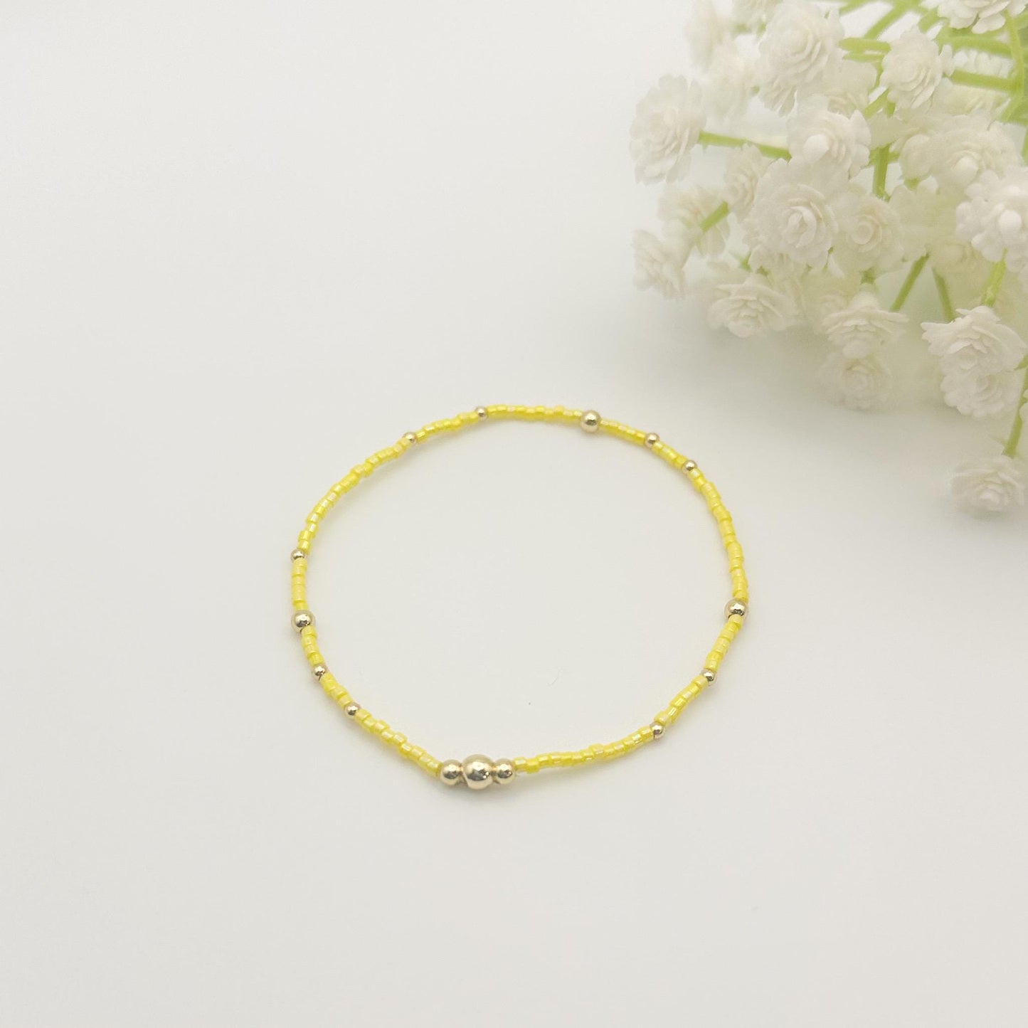 Nature | 18k gold filled with green, yellow and brown bracelet stack