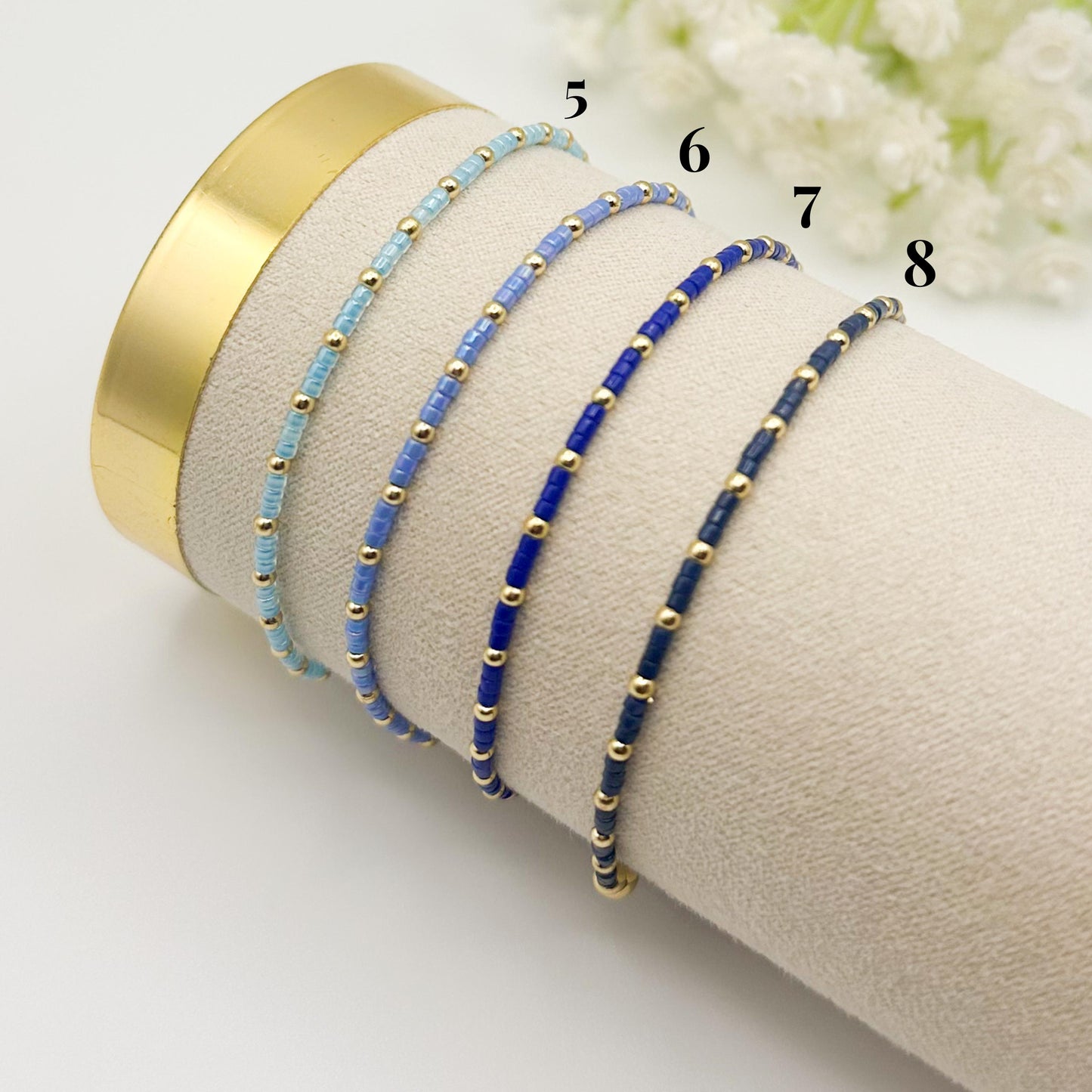 Summer seed bead stacking bracelet | 18k gold filled with colorful tiny beads