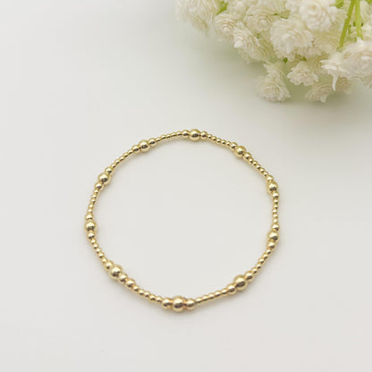 Blue and White 3 Piece Stack | 18k Gold Filled with Seed Bead Bracelet Stack | Tiny Bead Bracelet | Stretch Bracelets