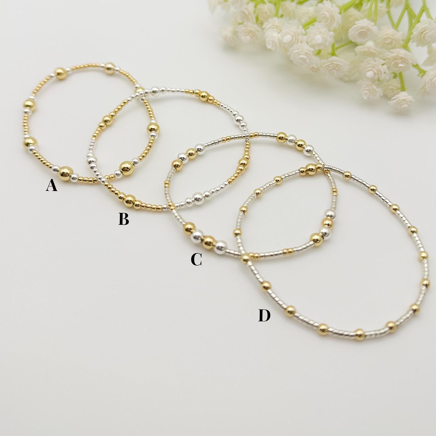 Mixed Metals | 18k gold filled with sterling silver and silver seed beads