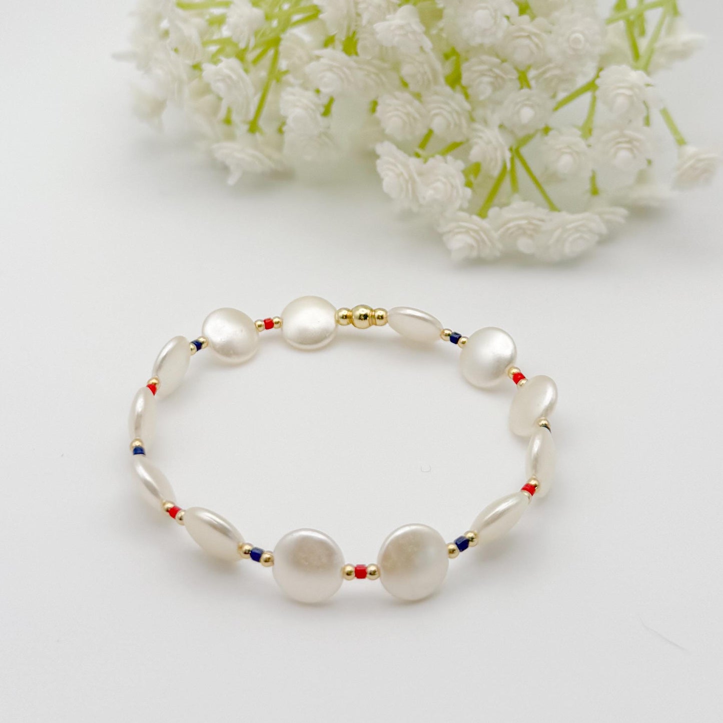 Red, White and Navy Blue bracelets