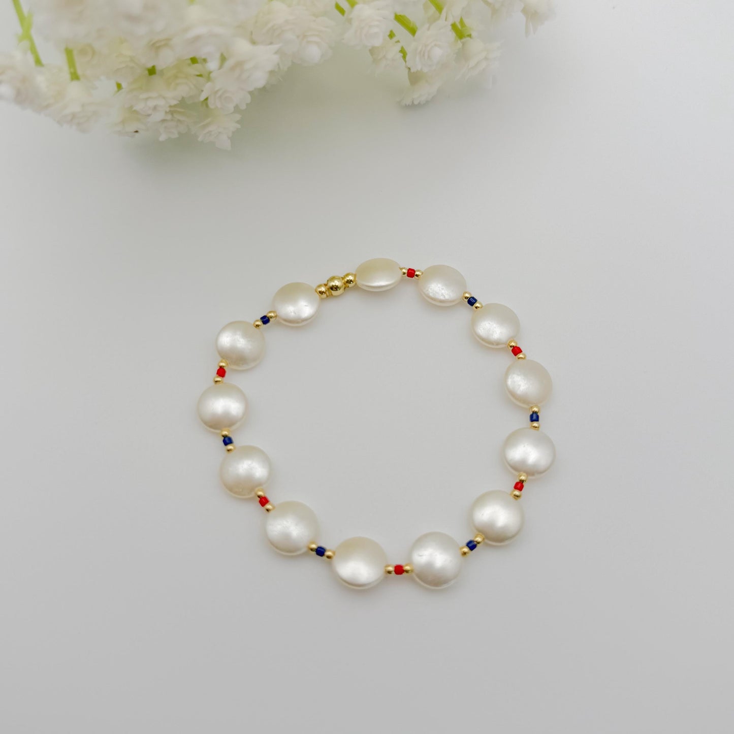 Red, White and Navy Blue bracelets