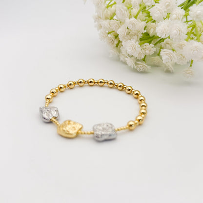 Chunky Mixed Metal Bracelet | 18k Gold Filled, Sterling Silver