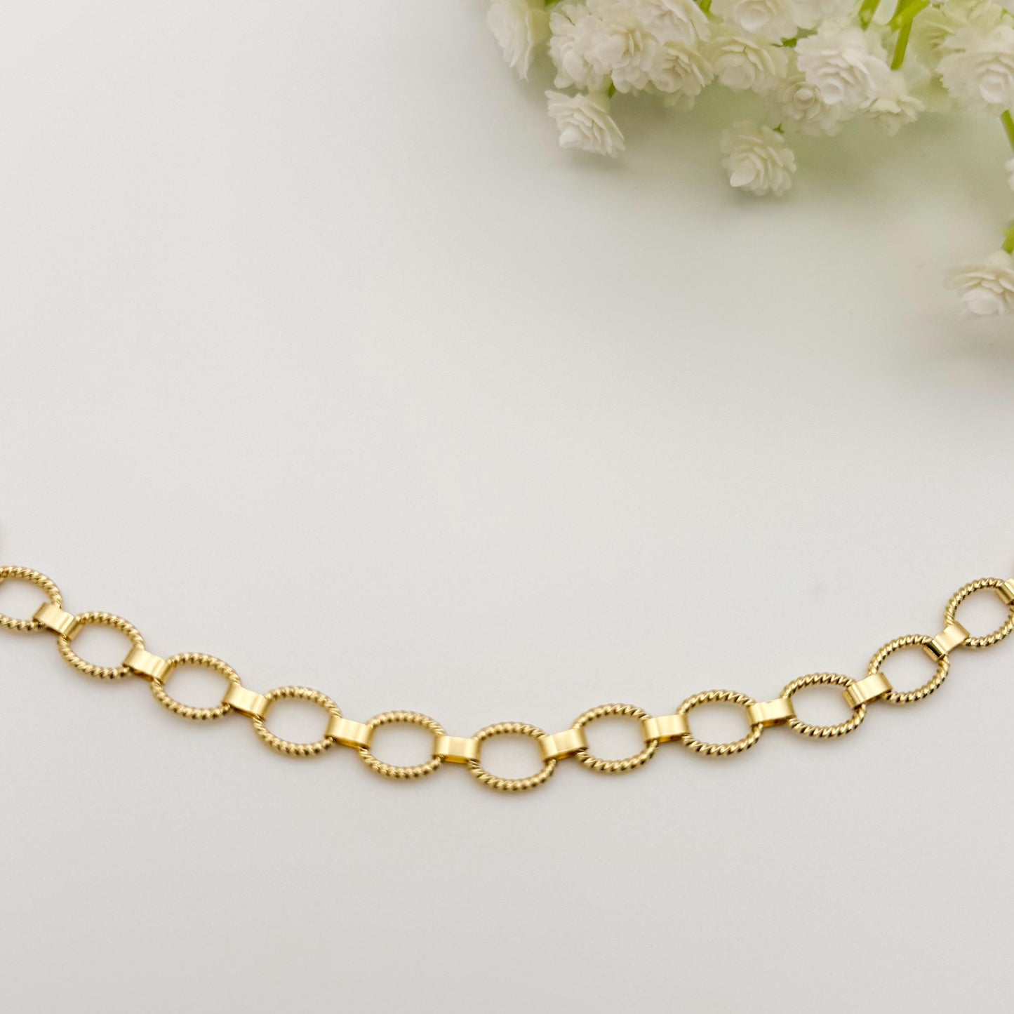 Twist Chain Bracelet | 18k gold filled Bracelet | round circle chain | adjustable Bracelet | summer jewelry | gift for her