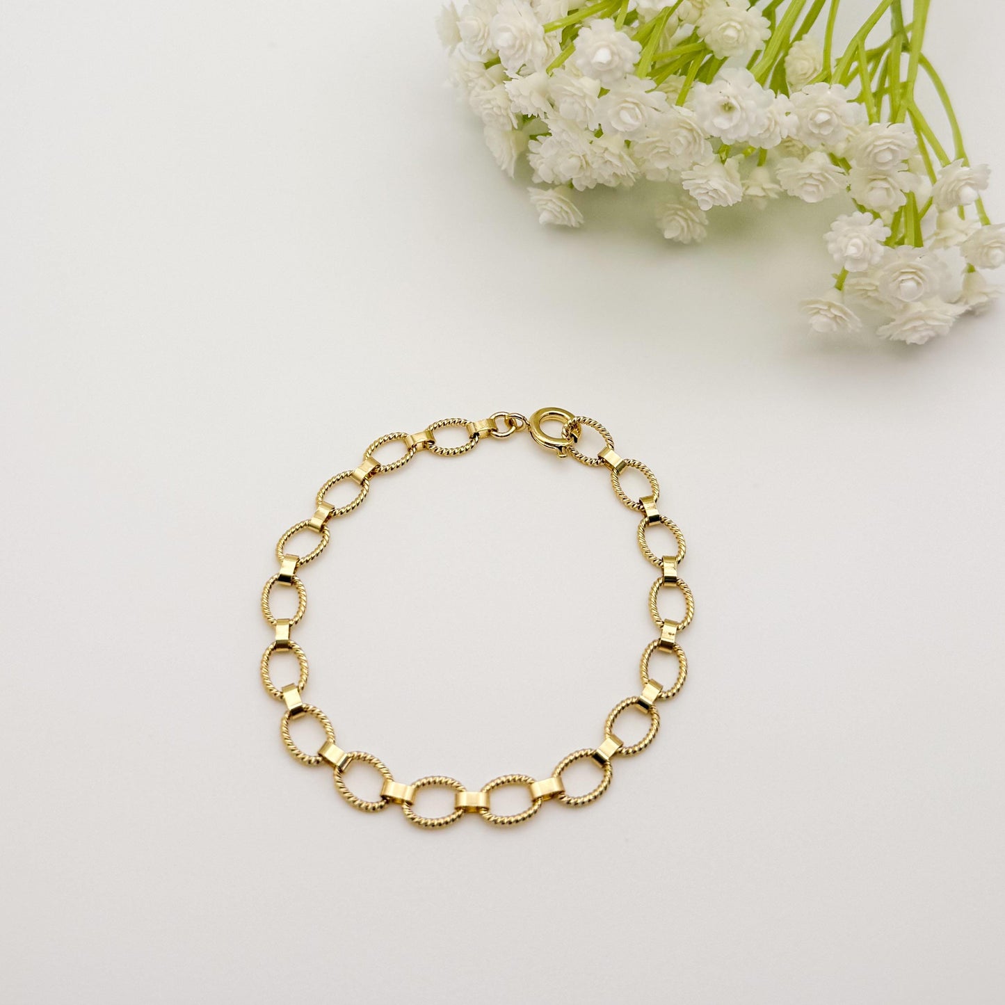 Twist Chain Bracelet | 18k gold filled Bracelet | round circle chain | adjustable Bracelet | summer jewelry | gift for her