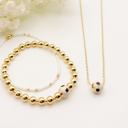 18k Gold Filled Sport Set Gift Box | Beaded Bracelet & Necklace