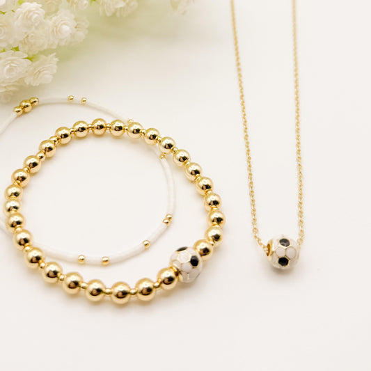 18k Gold Filled Sport Set Gift Box | Beaded Bracelet & Necklace