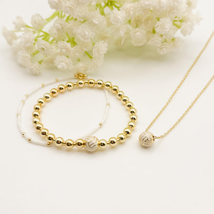 18k Gold Filled Sport Set Gift Box | Beaded Bracelet & Necklace