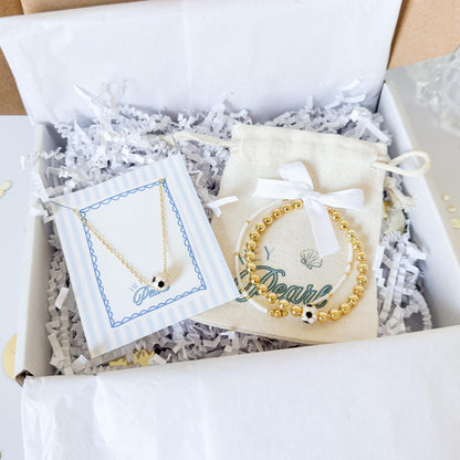 18k Gold Filled Sport Set Gift Box | Beaded Bracelet & Necklace