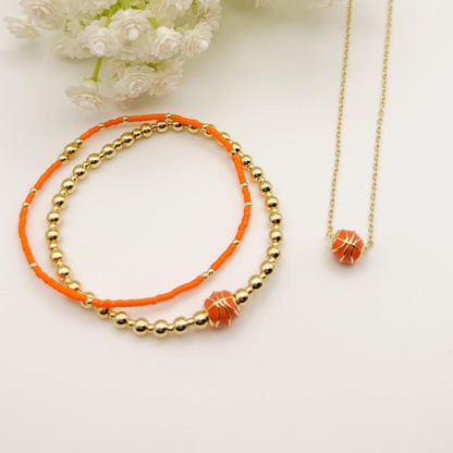 18k Gold Filled Sport Set Gift Box | Beaded Bracelet & Necklace