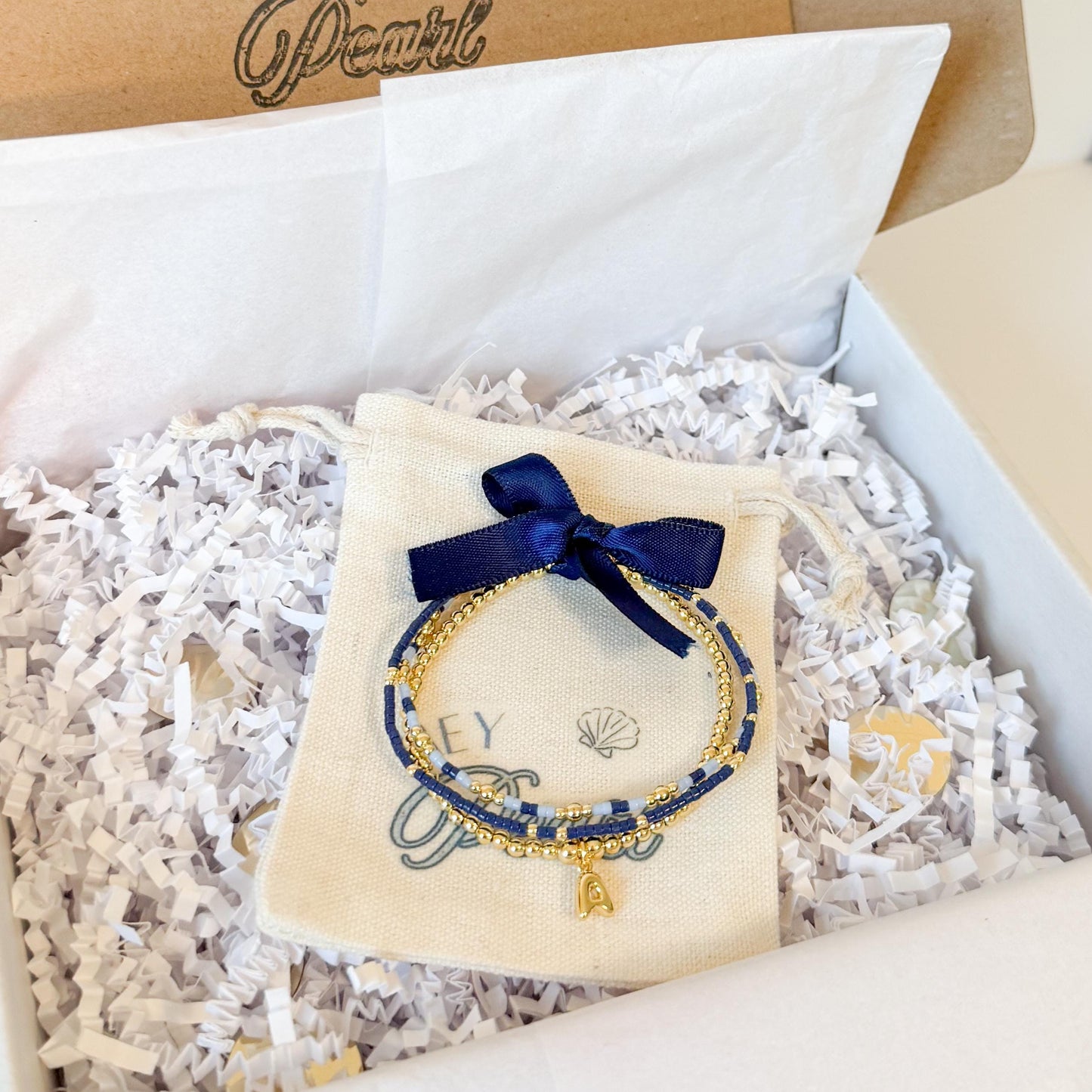 Initial Charm Bracelet Set | 18k Gold Filled & Miyuki Bead Bracelets