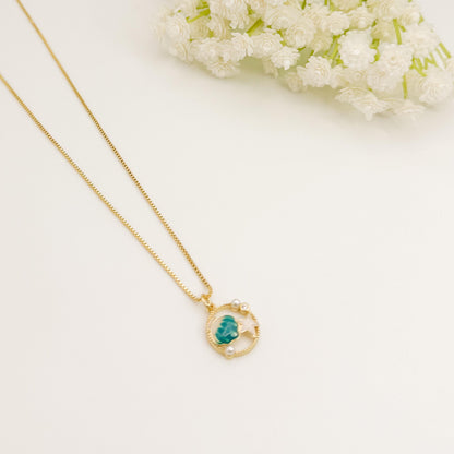 Beachy Seashell Jewelry Set | 18k Gold Filled Bracelet & Necklace