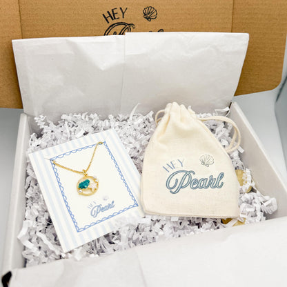 Beachy Seashell Jewelry Set | 18k Gold Filled Bracelet & Necklace