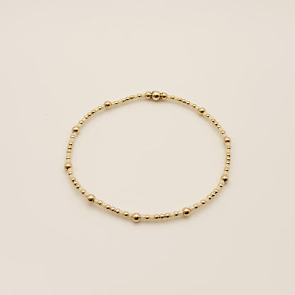 Signature Colored Stacking Bracelets | 14k Gold Filled Non-Tarnish with Colored Seed Beads| Stretch Beaded Bracelet Stack | Tiny bead