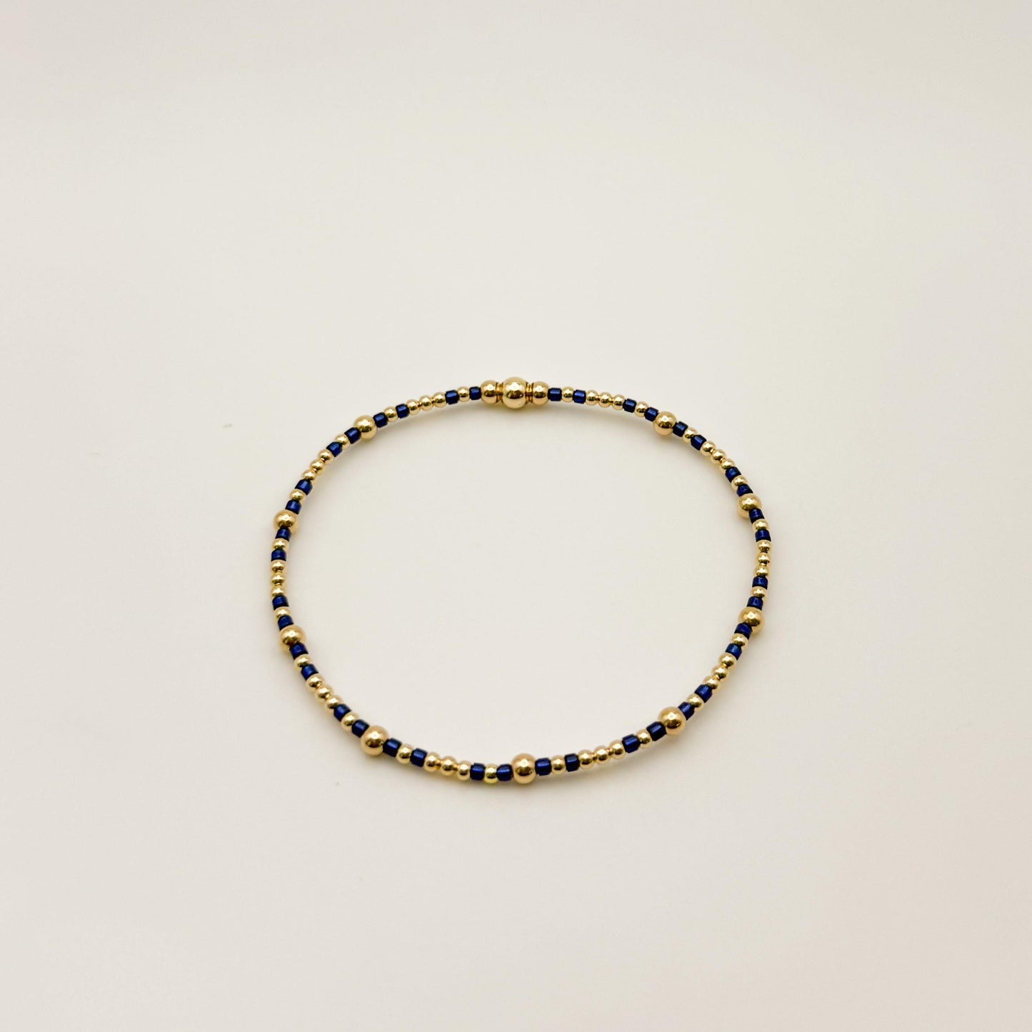 Signature Colored Stacking Bracelets | 14k Gold Filled Non-Tarnish with Colored Seed Beads| Stretch Beaded Bracelet Stack | Tiny bead