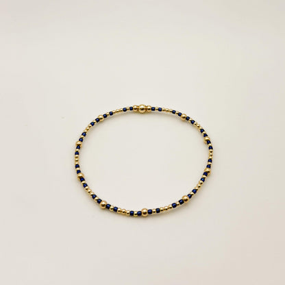 Signature Colored Stacking Bracelets | 14k Gold Filled Non-Tarnish with Colored Seed Beads| Stretch Beaded Bracelet Stack | Tiny bead