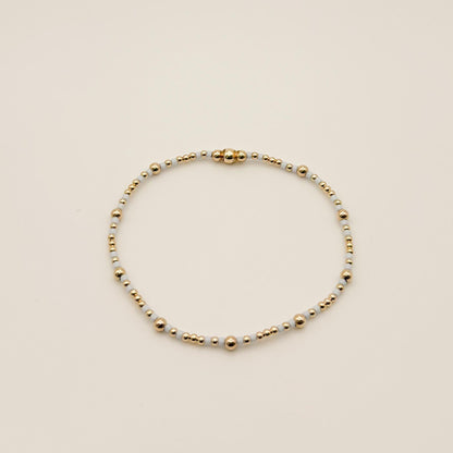 Signature Colored Stacking Bracelets | 14k Gold Filled Non-Tarnish with Colored Seed Beads| Stretch Beaded Bracelet Stack | Tiny bead