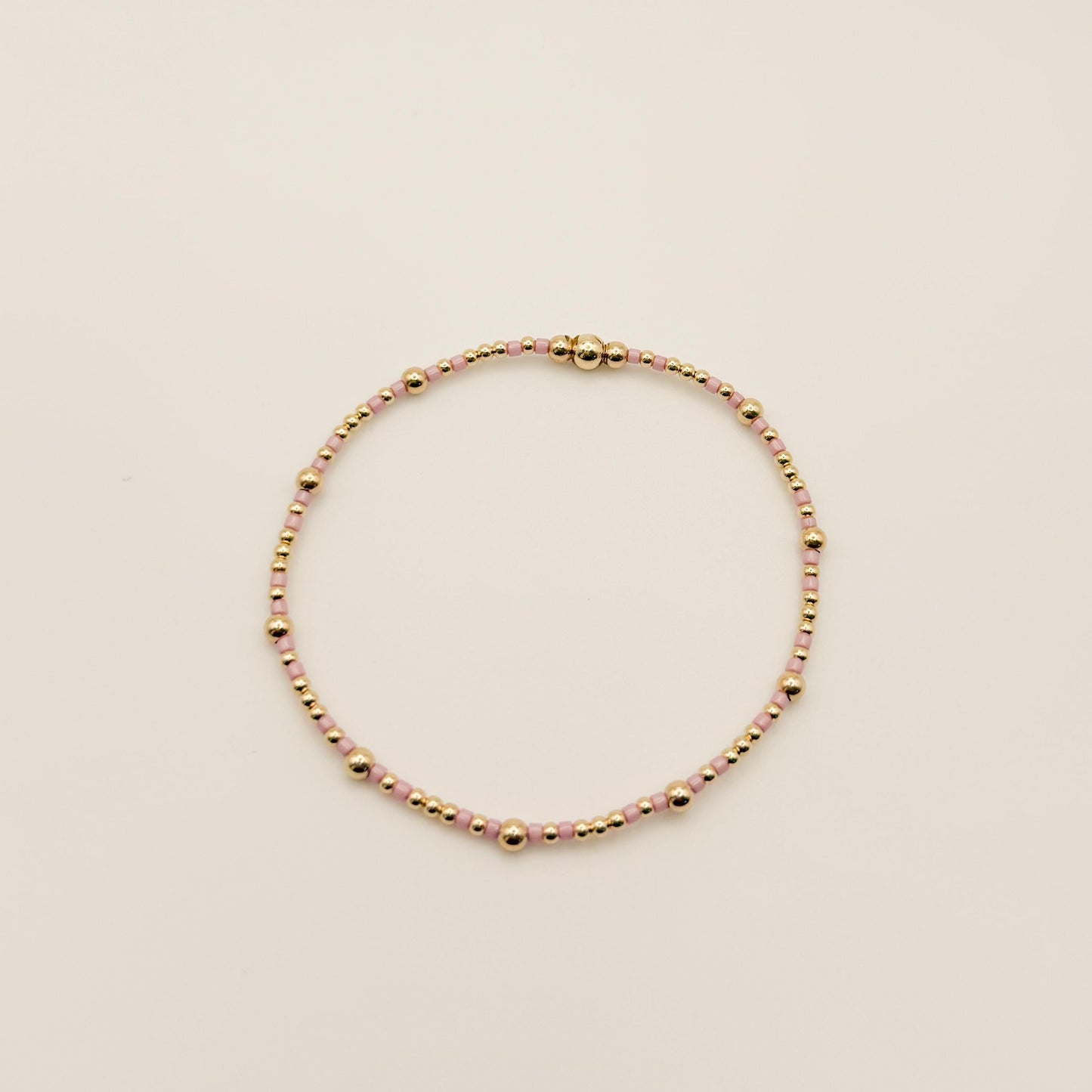Signature Colored Stacking Bracelets | 14k Gold Filled Non-Tarnish with Colored Seed Beads| Stretch Beaded Bracelet Stack | Tiny bead