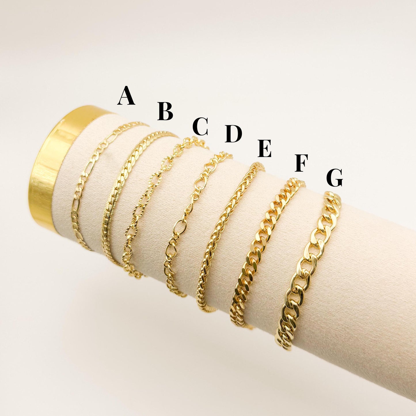 18k Gold Filled Chain Bracelets  Stacking Bracelets, Minimalist Jewelry