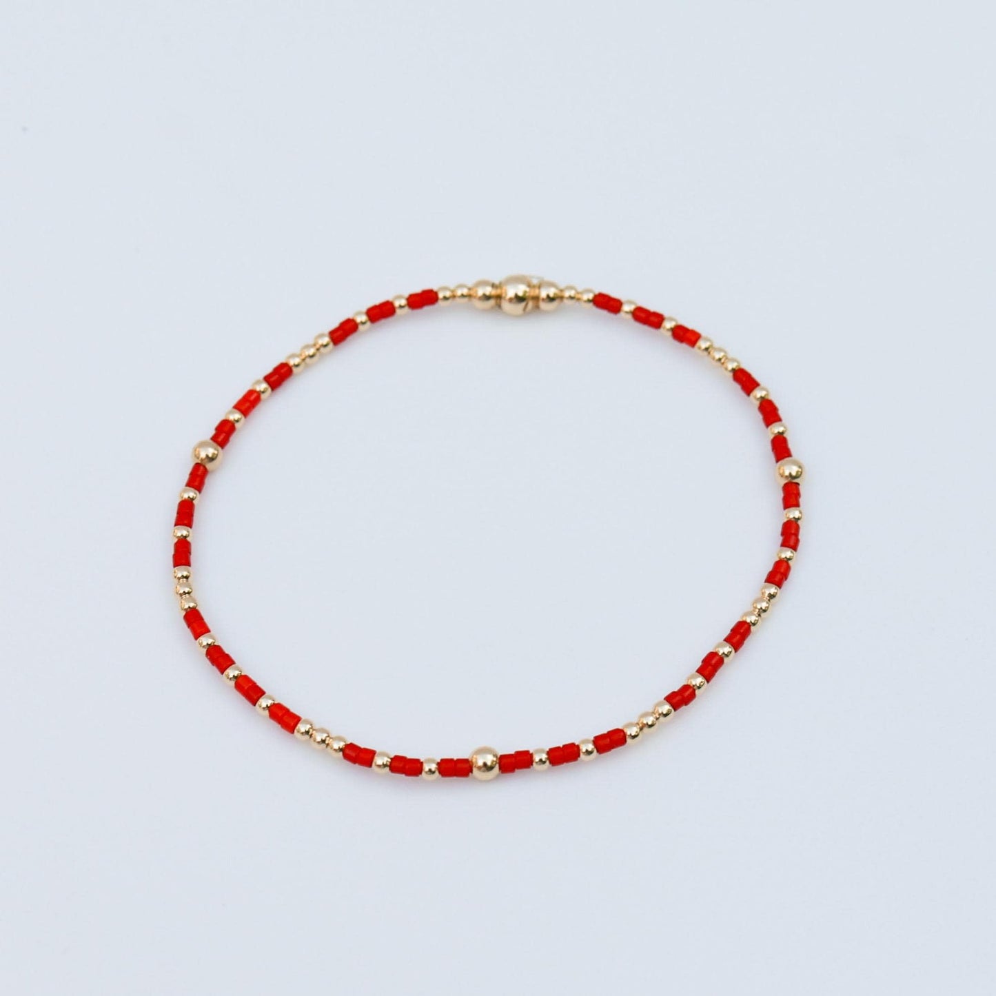 Signature Summer Seed Bead Stacking Bracelets | 14k Gold Filled Non-Tarnish with Colored Seed Beads| Stretch Beaded Bracelet| Tiny bead