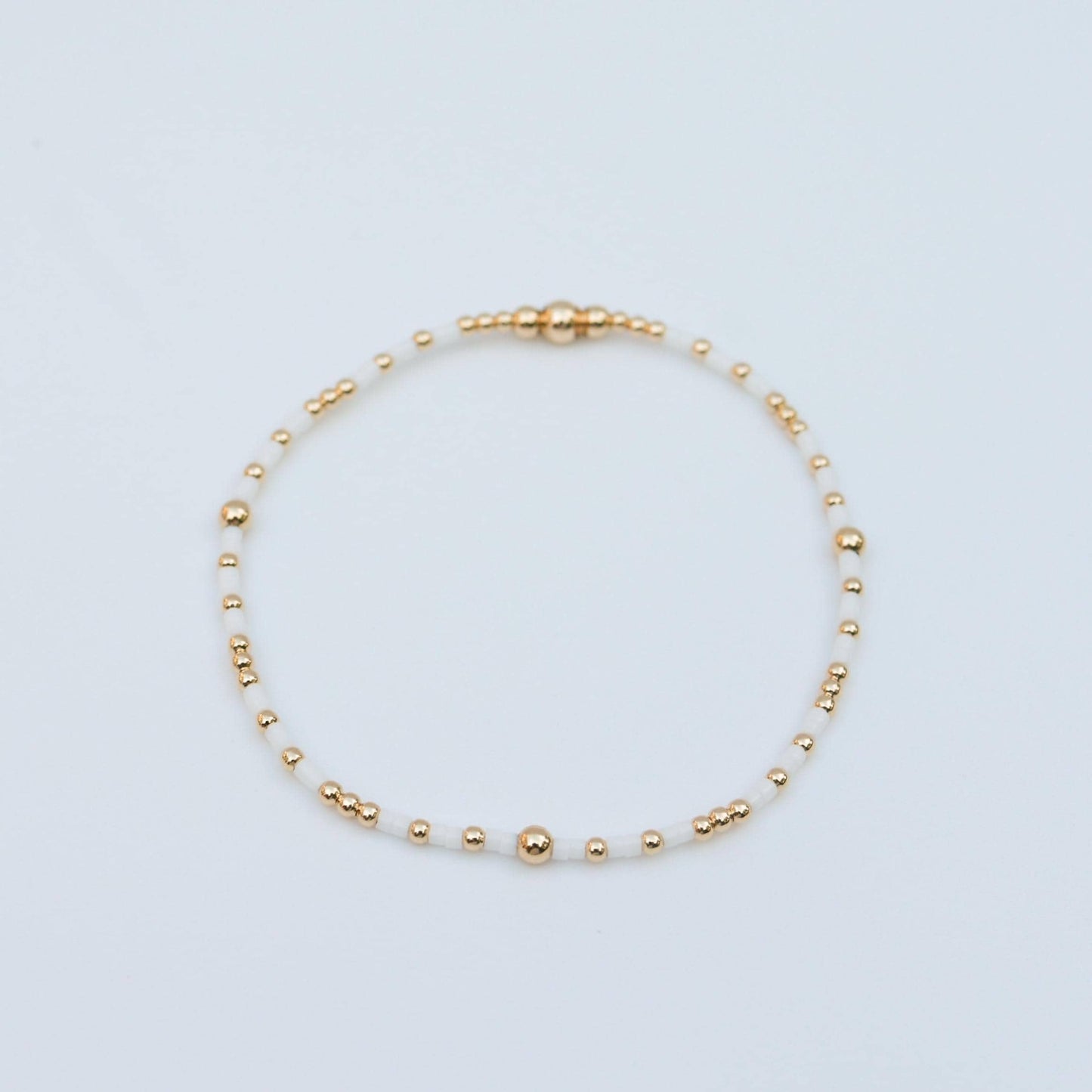 Signature Summer Seed Bead Stacking Bracelets | 14k Gold Filled Non-Tarnish with Colored Seed Beads| Stretch Beaded Bracelet| Tiny bead