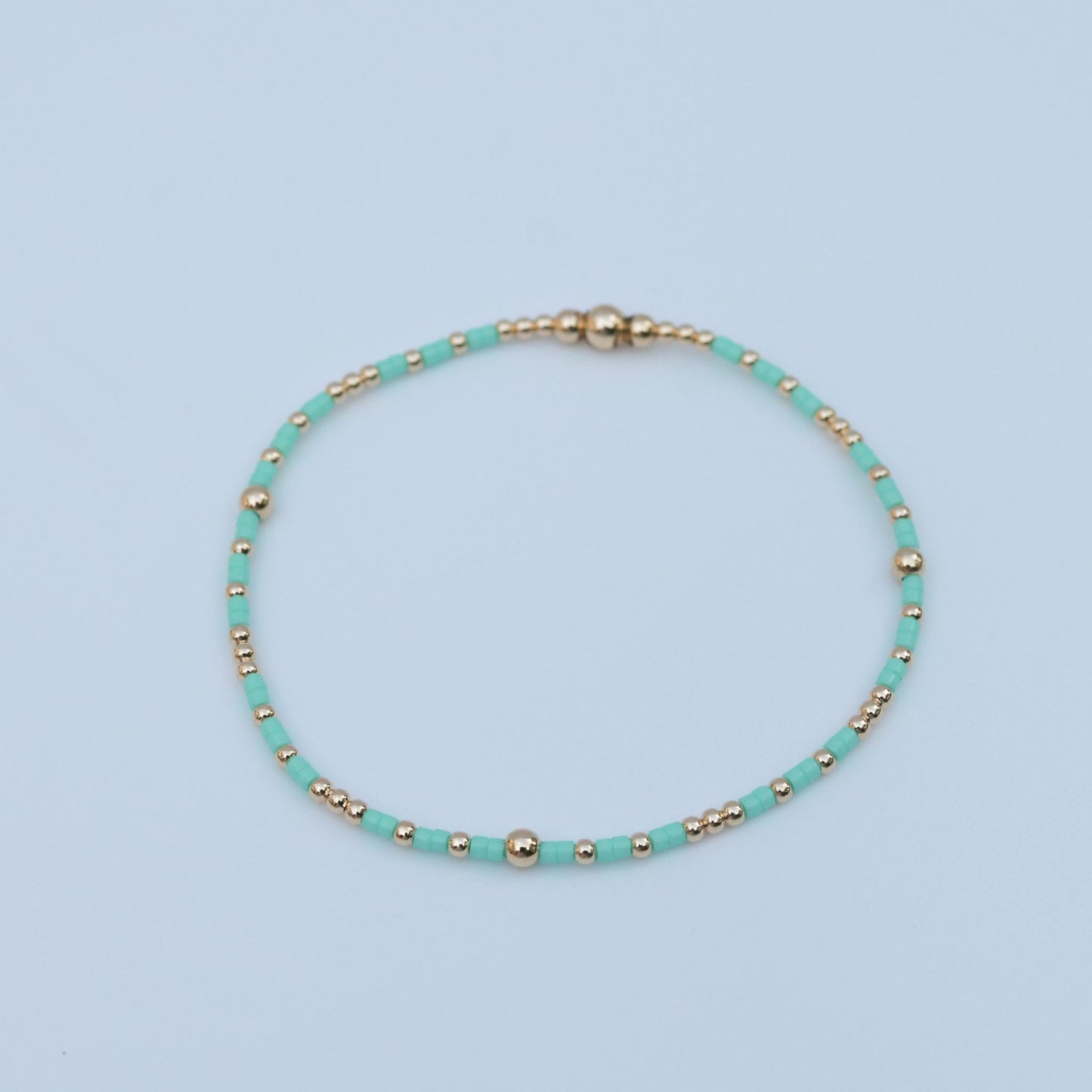 Signature Summer Seed Bead Stacking Bracelets | 14k Gold Filled Non-Tarnish with Colored Seed Beads| Stretch Beaded Bracelet| Tiny bead