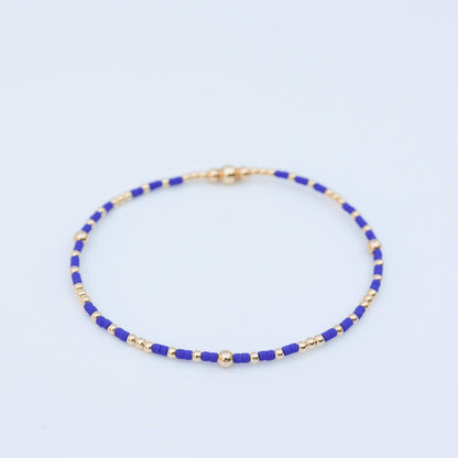 Signature Summer Seed Bead Stacking Bracelets | 14k Gold Filled Non-Tarnish with Colored Seed Beads| Stretch Beaded Bracelet| Tiny bead