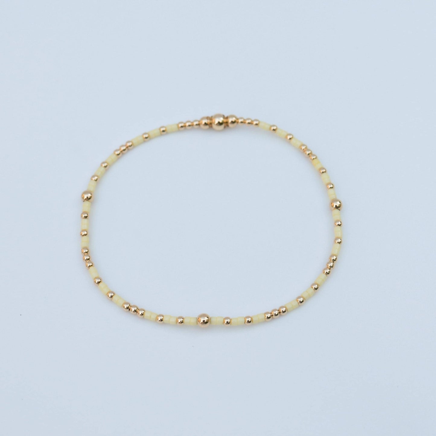 Signature Summer Seed Bead Stacking Bracelets | 14k Gold Filled Non-Tarnish with Colored Seed Beads| Stretch Beaded Bracelet| Tiny bead