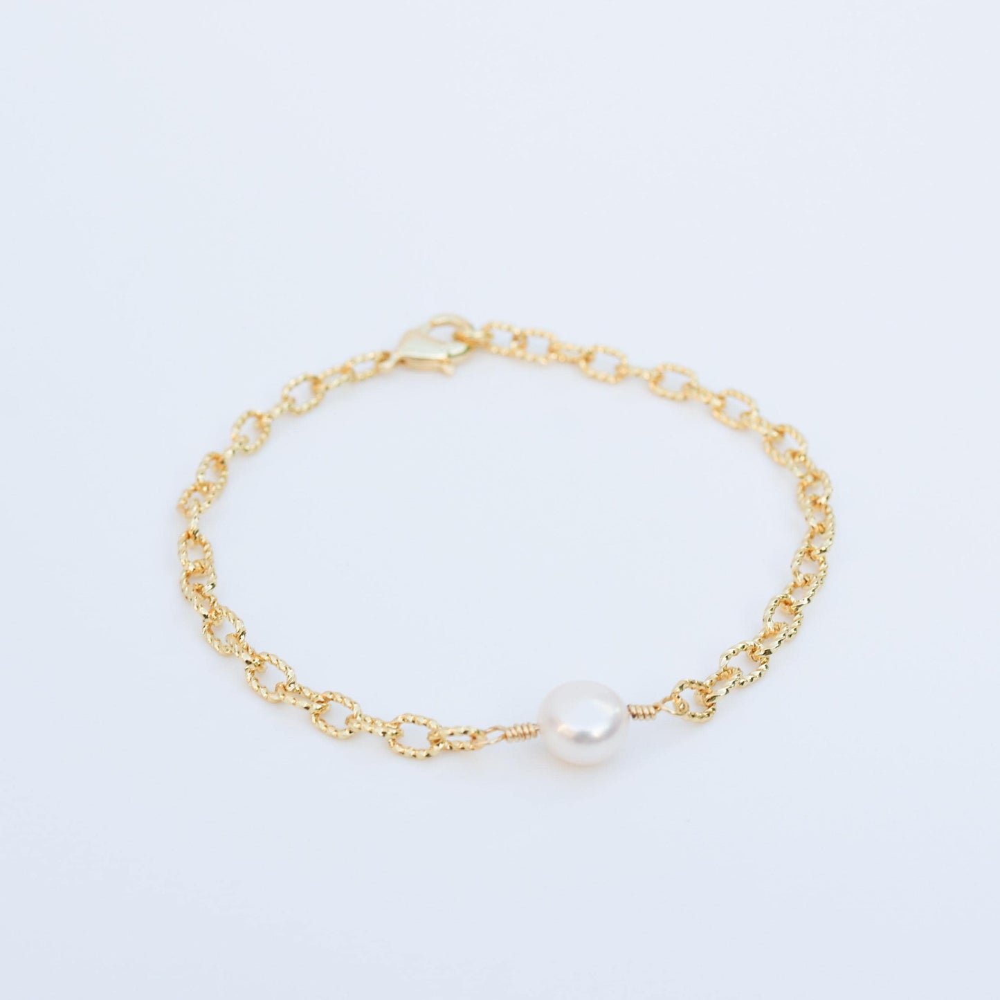 Pearl Chain Bracelet 18k Gold Filled Chain Bracelet , Dainty, Minimalist Jewelry