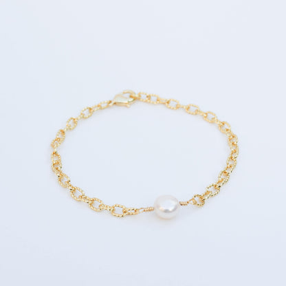 Pearl Chain Bracelet 18k Gold Filled Chain Bracelet , Dainty, Minimalist Jewelry