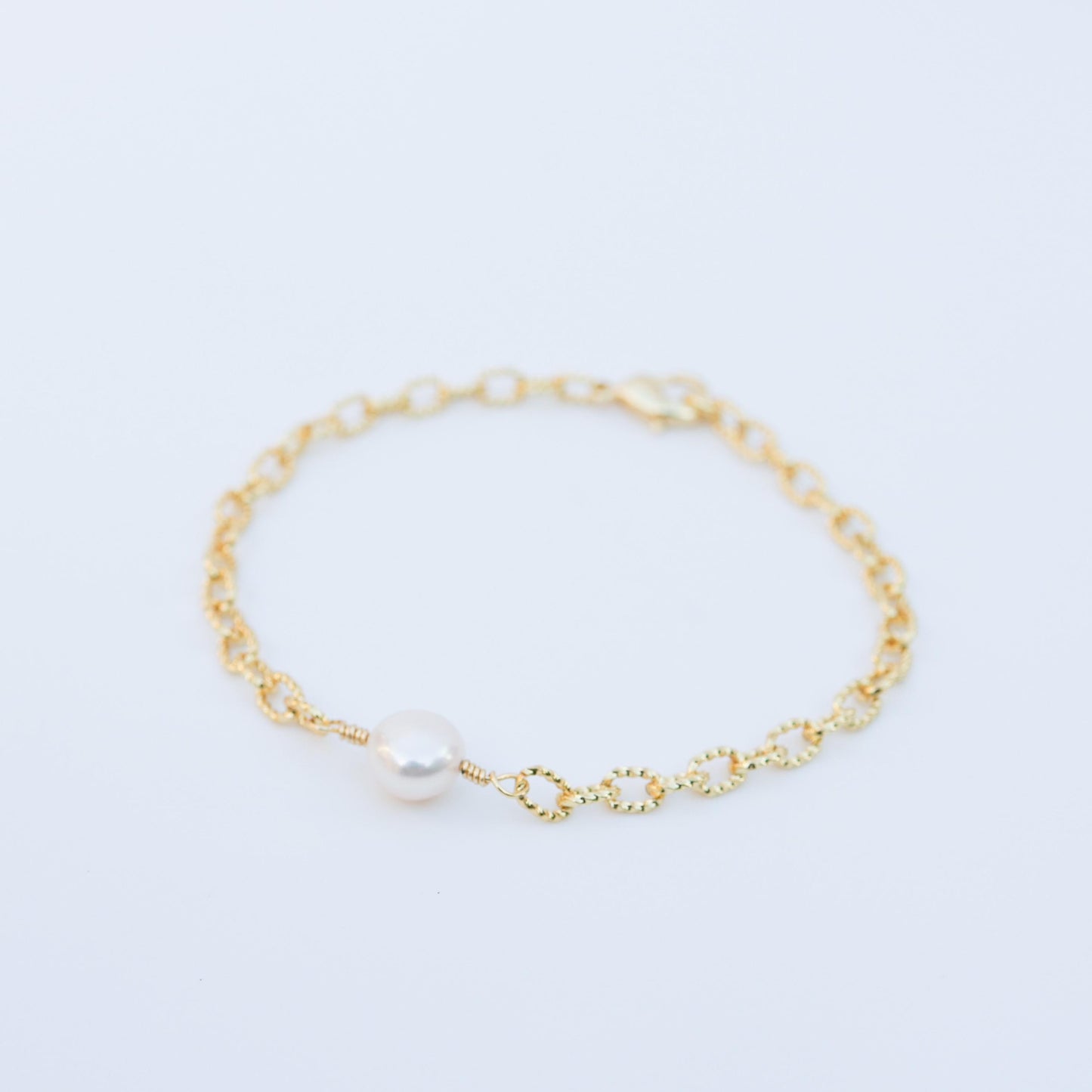 Pearl Chain Bracelet 18k Gold Filled Chain Bracelet , Dainty, Minimalist Jewelry