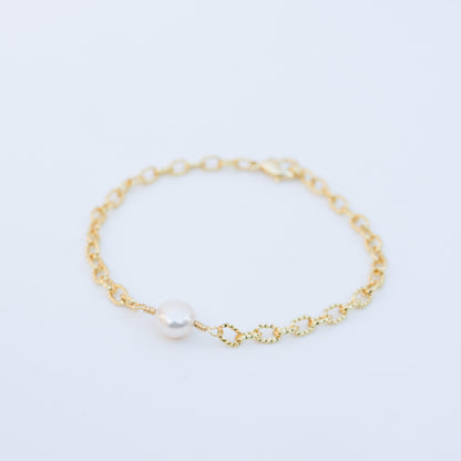 Pearl Chain Bracelet 18k Gold Filled Chain Bracelet , Dainty, Minimalist Jewelry