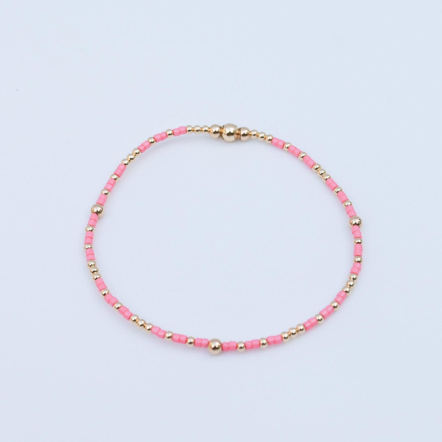 Signature Summer Seed Bead Stacking Bracelets | 14k Gold Filled Non-Tarnish with Colored Seed Beads| Stretch Beaded Bracelet| Tiny bead