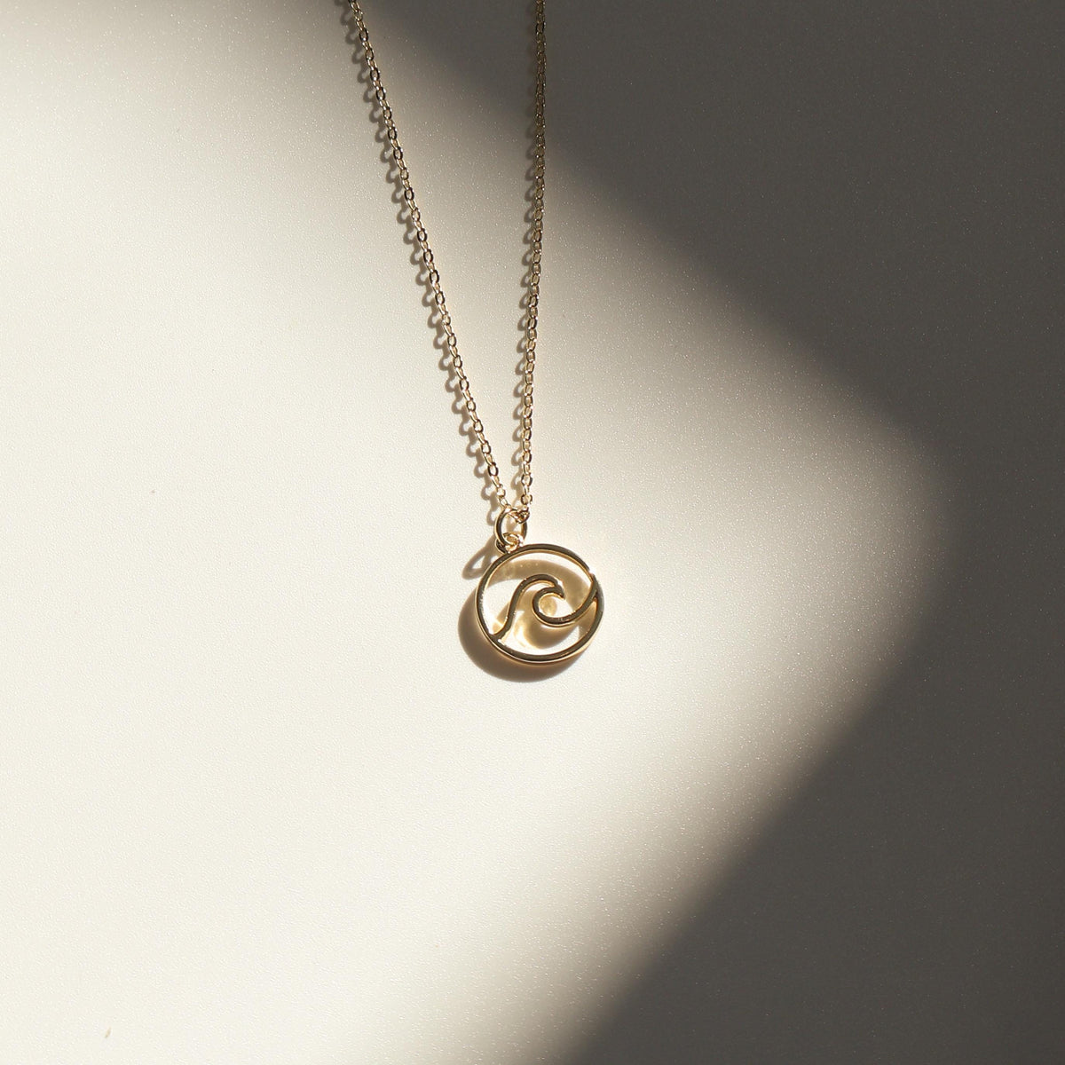Waves Necklace | Gold Chain Necklace with Charm