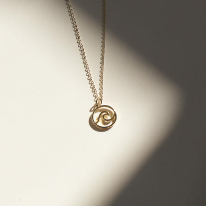 Waves Necklace | Gold Chain Necklace with Charm